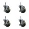 Service Caster 3.5'' Gray Poly Swivel 7/16'' Grip Ring Stem Caster Set with Brake, 4PK SCC-GR20S3514-PPUB-TLB-716138-4 - alternate 1